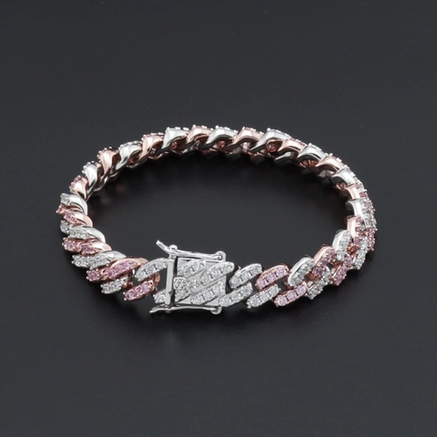 Pulsera De Eslabones Cubanos Iced Out Hip Hop Cobre AAA Circonia Micro Pavé Bling Bling Pulsera Para Hombres Mujeres Joyería Street Style