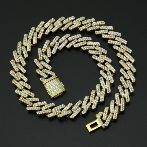 Hip Hop Panzerkette Schmuck Schweres Kupfer Zirkonia Eingelegt Halskette Armband Gold Silber Töne Für Herren Party Mode Accessoires