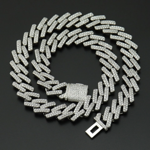Hip Hop Panzerkette Schmuck Schweres Kupfer Zirkonia Eingelegt Halskette Armband Gold Silber Töne Für Herren Party Mode Accessoires