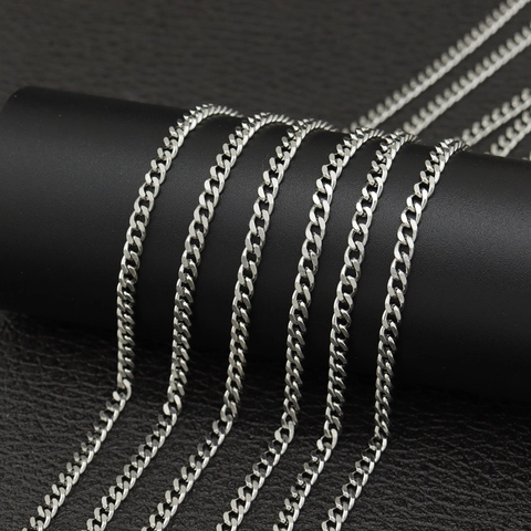 Polierte Edelstahl Panzerkette Halskette Hip Hop Punk Flache Gliederkette Accessoire Für Damen Herren Unisex Hip Hop Schmuck