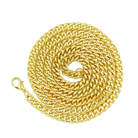 Collar de Cadena de Eslabones Cubanos Hip Hop Aleación Chapada en Oro Plata Doble Rectificado Joyas para Hombre Mujer