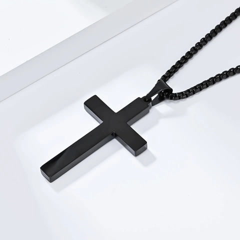 Minimalistisch Roestvrij Staal Kruis Hanger Halsketting Mannen Vrouwen Gepersonaliseerde Religieuze Sieraden Titanium Staal Ketting
