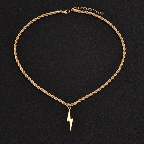 Mode Individuele Bliksem Hanger Halsketting Voor Vrouwen Legering Touw Ketting Geometrische Sieraden Voor Dagelijks Gebruik Feest