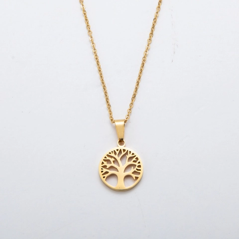 Collana Ciondolo Albero Della Vita Acciaio Inossidabile Design Rotondo Traforato Catena Clavicola Gioielli Per Uomo Donna Unisex Collane Minimaliste