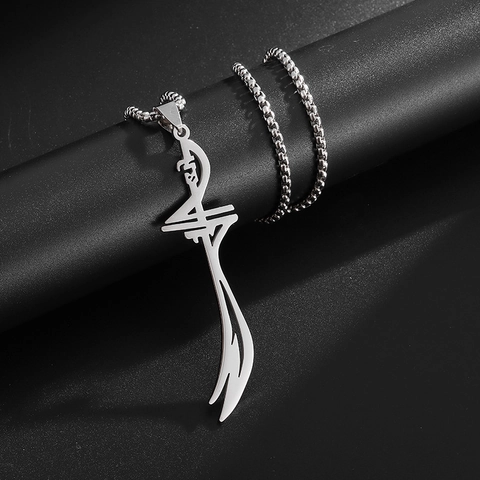 Collana con Ciondolo Spada Imam Ali Zulfiqar Acciaio Inossidabile Hip Hop Scimitarra a Doppia Punta Gioielli Donna Uomo
