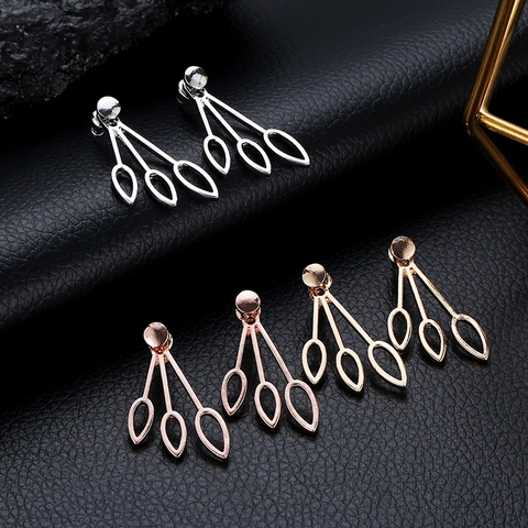 Minimalistische Holle Waterdruppel Oorknopjes Voor Vrouwen Persoonlijkheid Geometrisch Bladontwerp Legering Oorbellen Mode Sieraden