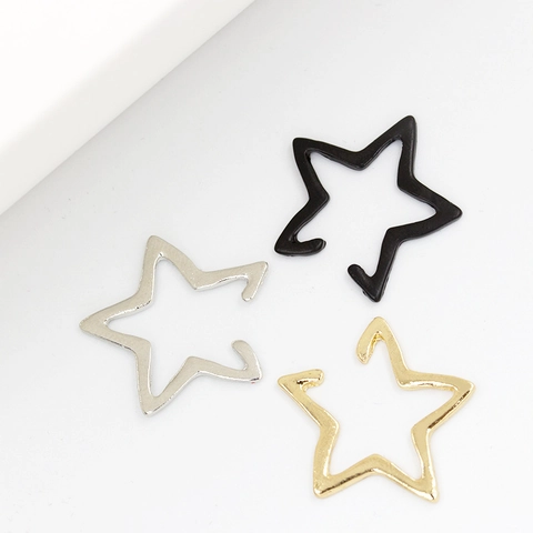 Minimalist Geometric Alloy Ear Cuffs Star Triangle Square Shapes Non Pierced Clip On Earrings For Women Fashion Jewelry