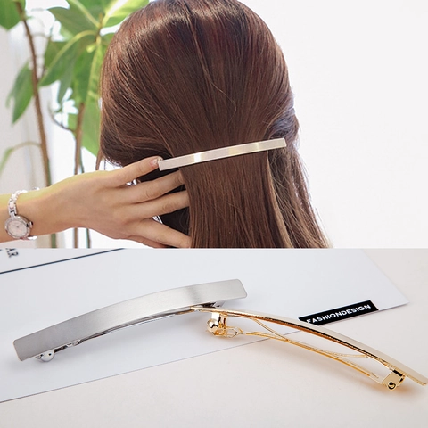 Minimalist Iron Geometric Hair Clip For Women Fashion Electroplated Spring Barrette Hair Styling Accessories Headwear