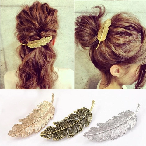 Set Fermagli Per Capelli Geometrici In Lega Vintage Da Donna Oro Argento Luna Foglia Triangolo Ramo Copricapo Decorativo