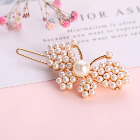 Fermagli Per Capelli In Stile Coreano Con Künstliche Perle Farfalla Eleganti Forcine In Lega Dorata Per Donna Accessori Per Capelli Da Festa