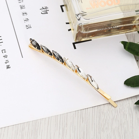 Vintage Marquise Strass Bobby Pin Set Gold Plated Legierung Blatt Haarspangen Für Damen Süß Elegant Haarschmuck Accessoires