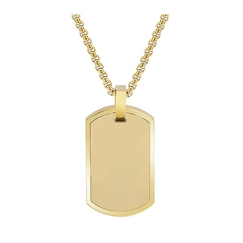 Hip Hop Roestvrij Staal Dog Tag Hanger Halsketting Voor Mannen Vrouwen Minimalistisch Geborsteld Metaal Rechthoek Sieraden