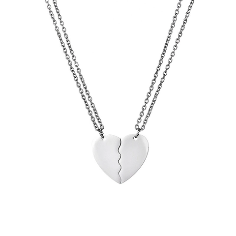 Collane con Ciondolo a Cuore in Acciaio Inossidabile con Puzzle a Cuore Spezzato per Fidanzato Fidanzata Coppia Gioielli Regalo