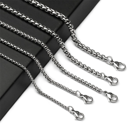 Collana a Catena Veneziana in Acciaio Inossidabile Titanio Hip Hop Punk Catena Geometrica Gioielli Unisex Collana Base