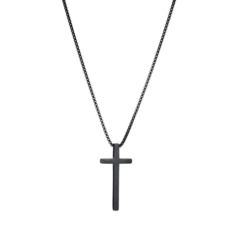 Minimalistische Titanstahl Kreuz Anhänger Halskette Für Herren Damen 316L Edelstahl Veneziakette Polierter Schmuck Geschenk