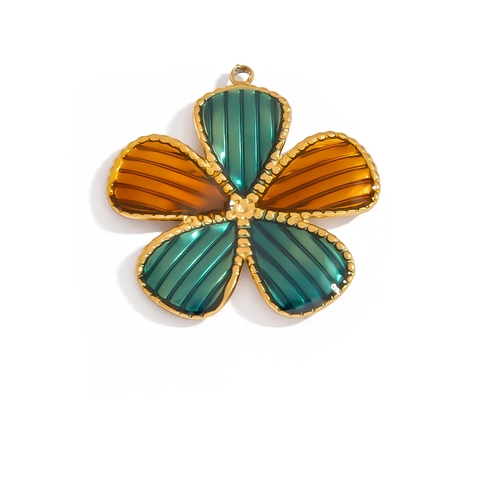 Stainless Steel DIY Jewelry Pendants Heart Flower Rose Shell Enamel Drip Oil Retro Charms For Necklace Bracelet Making Women Jewelry
