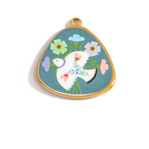 Vintage Roestvrijstalen Hangers Handgeschilderde Bloem Bij Boze Oog Zeester DIY Ketting Accessoires Voor Sieraden Maken