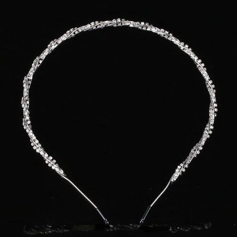 Elegante Cerchietto Ondulato in Lega con Strass per Donna Stile Coreano Torsione Argento Fascia per Capelli Accessori Nozze Festa