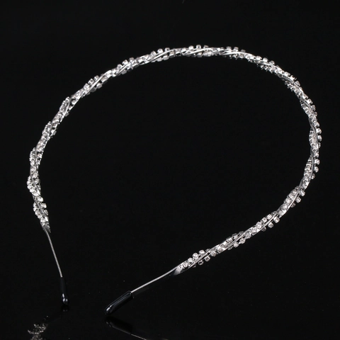 Elegante Cerchietto Ondulato in Lega con Strass per Donna Stile Coreano Torsione Argento Fascia per Capelli Accessori Nozze Festa