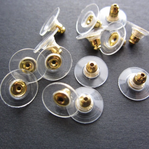 Farfalline per Orecchini in Plastica Trasparente Anima in Lega Galvanizzata Oro Argento Tappi a Farfalla per Creazione Gioielli