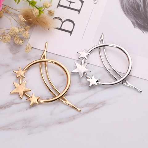 Alloy Star Moon Hair Stick Minimalist Gold Silver Geometric Hair Pin For Women Daily Party Wedding Hair Styling