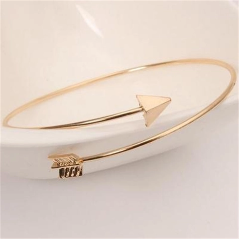 Brazalete Abierto de Aleación con Forma de Flecha Para Mujer Tendencia Geométrica Ajustable Joyería Regalo