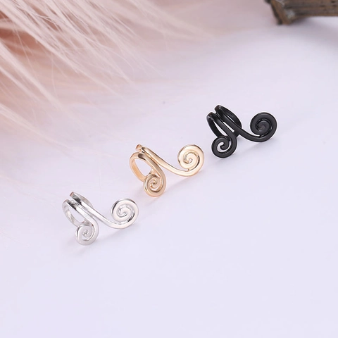 Minimalistische Spirale Ohrmanschette Clip On Ohrringe Ohne Loch Knorpel Schmuck Für Damen Metall Doppelhelix