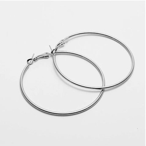 Minimalist Large Hoop Earrings For Women With Stainless Steel Earring Post Metal Circular Jewelry Gold Silver Colors