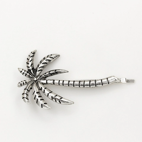 Juego de 3 Pinzas para el Cabello de Metal para Mujer Palmera Concha Estrella de Mar Horquillas Vintage Accesorios Playa Oro Plata