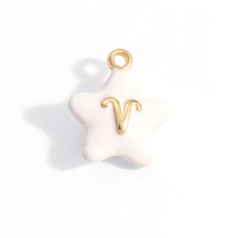 Zodiac Sign Star Pendant Alloy Enamel Constellation Charms For DIY Necklace Bracelet Jewelry Making Accessory Women Jewelry