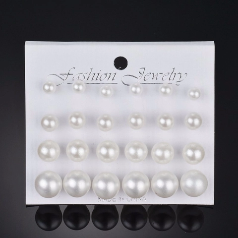 Elegantes Kunstperlen Ohrstecker Set Multi Größe Runde Harz Künstliche Perlen Ohrringe Set Für Damen Mädchen Einfacher Klassischer Schmuck