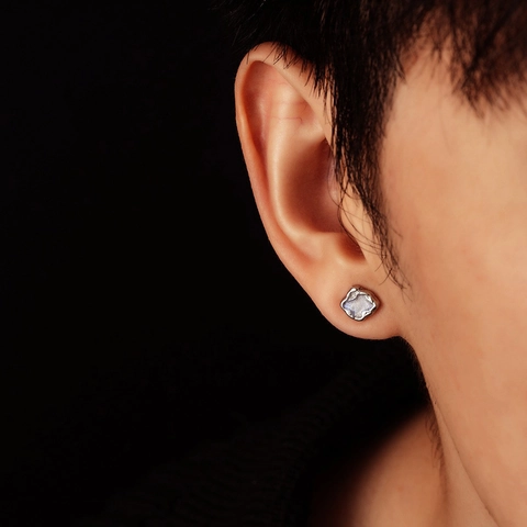 Boucles d'Oreilles Clous Fleur en Émail Irrégulier Pour Hommes Femmes Tige en Acier Inoxydable Clips d'Oreille Bijoux de Mode