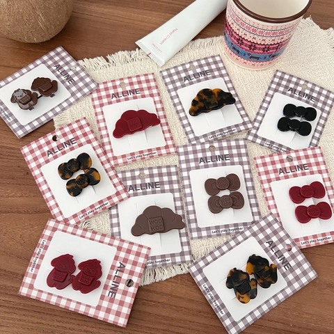 Pinces à Cheveux en Acétate Femmes Nœud Chien Croissant Forme Barrettes Latérales Mode Rétro Accessoires de Coiffure Cadeau