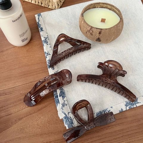 Pinza para el Pelo Vintage con Estampado de Leopardo Patrón de Carestía Pinza Grande Accesorios de Peinado para Mujer