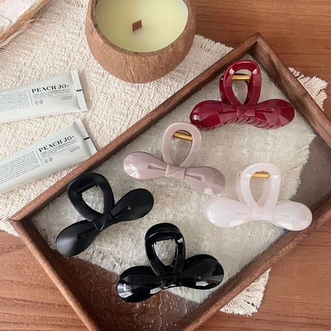 Elegante Strik Haarklem Clip Grote Matte Plastic Hars Haarclip Antislip Strik Haarklem Shark Clip Voor Vrouwen Styling