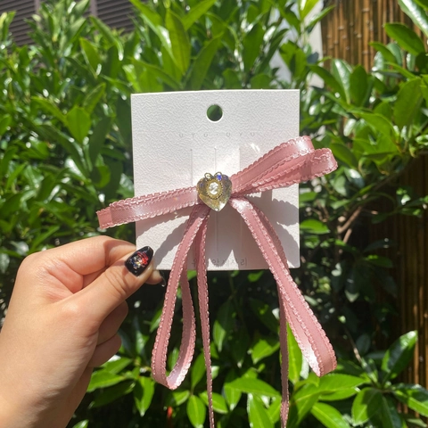 Französische Vintage Spitze Schleife Haarklammer Mit Herz Kamee Relief Band Entenschnabelklemme Süßer Ästhetischer Haarschmuck Für Damen