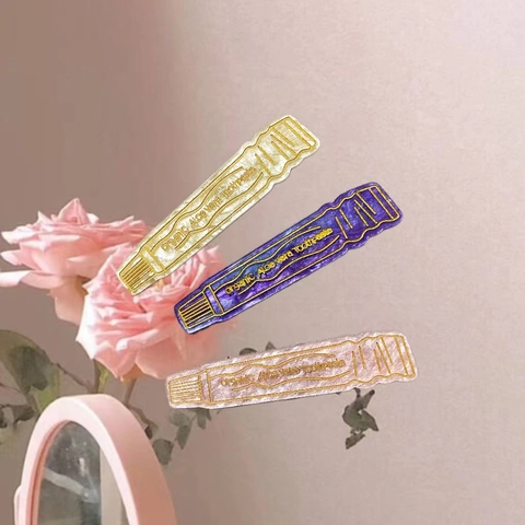 Creative Acetate Hair Clip Funny Hand Cream Sunscreen Tube Shaped Duckbill Clip Cute Sweet Bangs Fringe Hairpin For Women Jewelry