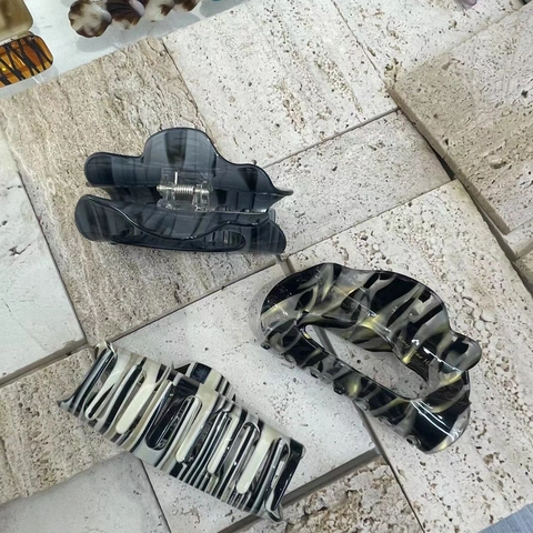 Pinza per Capelli a Nuvola in Acetato Minimalista per Donna Stile Coreano Marmo Zebra a Righe Clip per Squalo Gioielli per Capelli