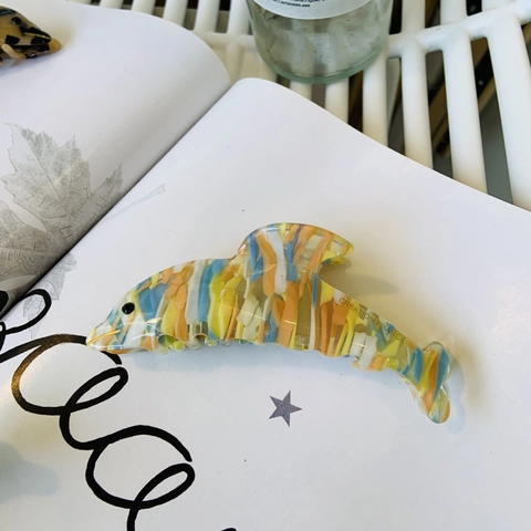 Acetatfaser Delfin Haarklammer Mode Tier Muster Hai Clip Handgefertigt Groß Haarschmuck Für Damen Styling