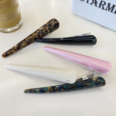 Large Acetate Duckbill Hair Clip Vintage Minimalist Horn Shape Crocodile Hairpin Handmade Fashion Accessories For Women
