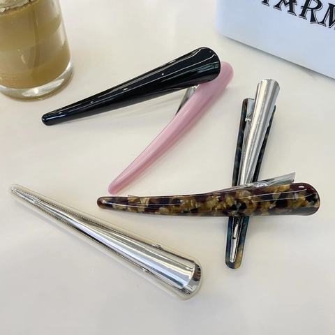 Large Acetate Duckbill Hair Clip Vintage Minimalist Horn Shape Crocodile Hairpin Handmade Fashion Accessories For Women