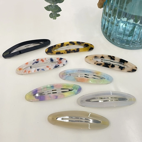 Französischer Vintage Acetat Oval Haarclip Handgefertigt Leichter Luxus Nischendesign Barrette Damen Mode Haarschmuck Geschenk