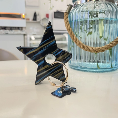 Acryl Stern Haarklammer Marmormuster Glitzer Pentagramm Haarspange Y2K Süßer Cool-Stil Haarschmuck Für Damen