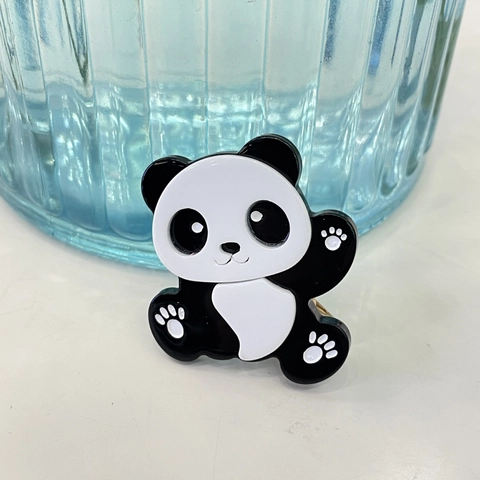 Cute Panda Acetate Hair Clip For Women Girls Cartoon Animal Duckbill Clip Kawaii Y2K Dopamine Style Daily Hair Accessories