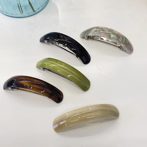 Pince à Cheveux Élégante en Acétate Style Français Minimaliste Barrette à Ressort pour Femme Bureau Quotidien Accessoires de Coiffure Fait Main Marbre Rayé