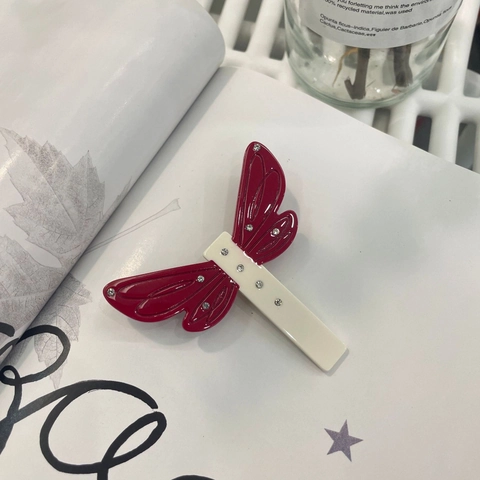 Elegante Fermaglio per Capelli a Libellula in Acetato Con Strass Accessorio per Capelli Stile Coreano per Donna Quotidiano