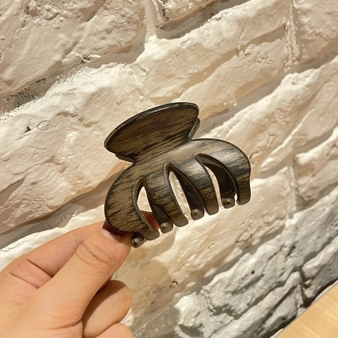 Pinza per Capelli Donna Stile Coreano Venatura del Legno Grandi Pinze per Capelli Mezzaluna Vuota Retro Accessori per Capelli