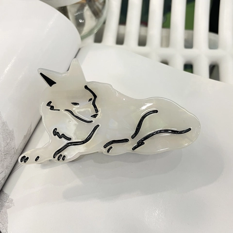 Pinza per Capelli in Acetato a Forma di Lupo delle Nevi Minimalista per Donna Accessori per Capelli alla Moda Stile Ins