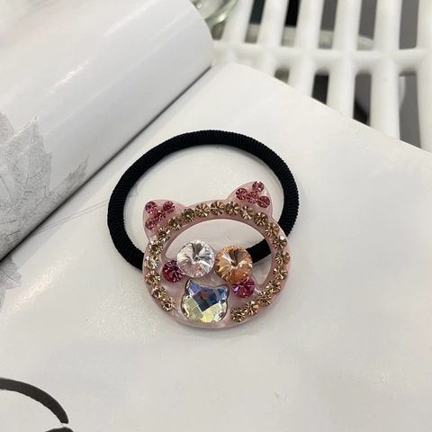 Elastici per Capelli a Forma di Gatto con Strass Stile Coreano Anelli per Capelli in Resina Accessori Animali Donna