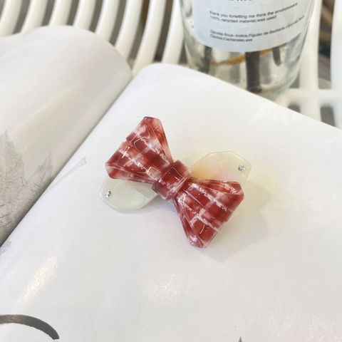 Süße Acetat Schleife Haarspangen Für Damen Mädchen Strass Verzierte Entenschnabel Clips Karo Marmor Muster Y2K Haarschmuck Für Den Täglichen Gebrauch Seitenclips Elegante Kopfbedeckung